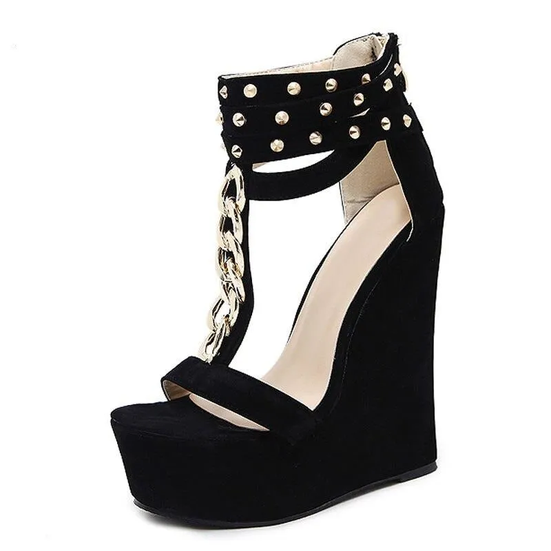 Gold Gladiator Sandals Black Gladiator Women's High Heel Wedges