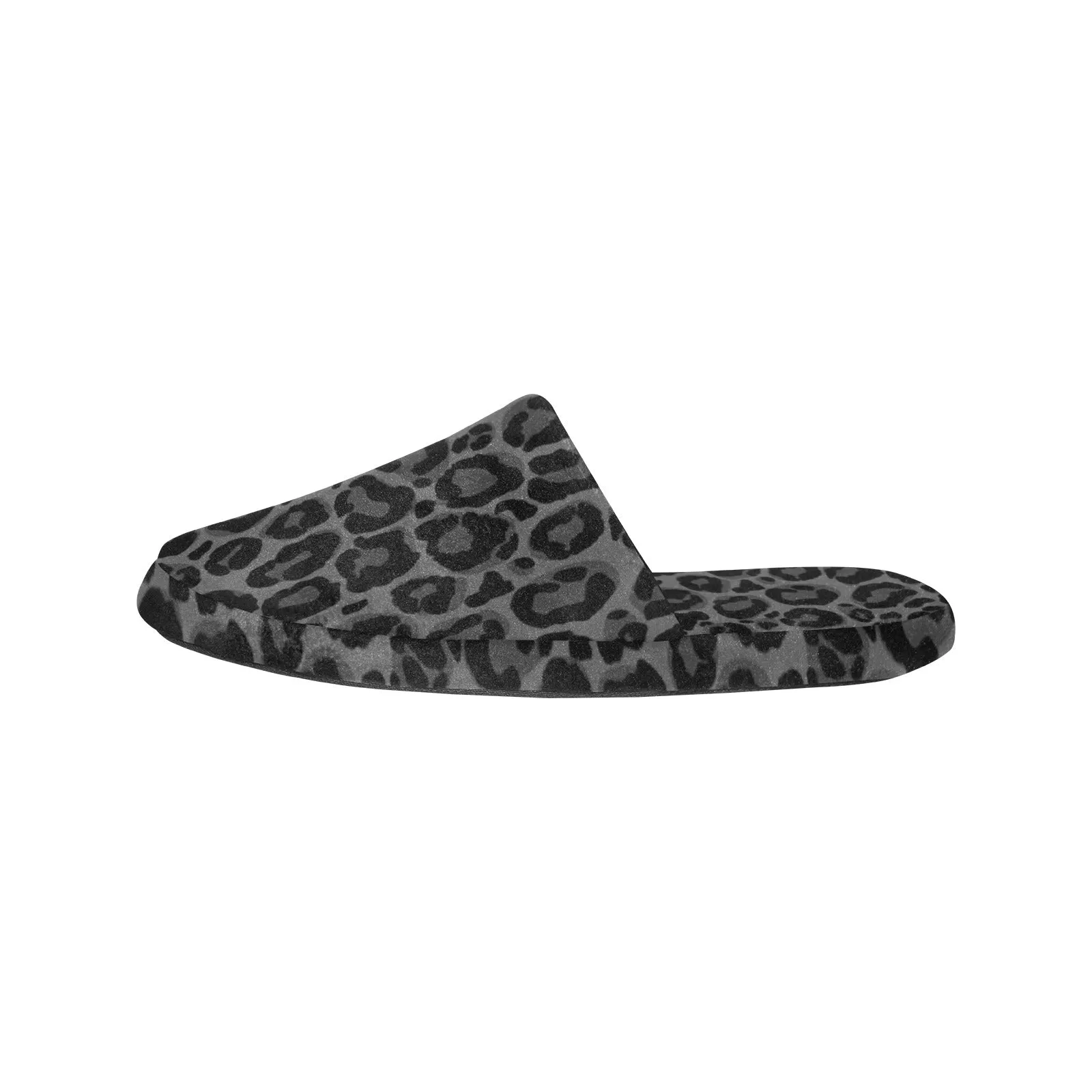 Black Leopard Women's Slipper, Animal Print Cheetah Grey House Slide Handmade Bedroom Cozy Winter Designer Slip On Indoor Shoes Eleanor Slides