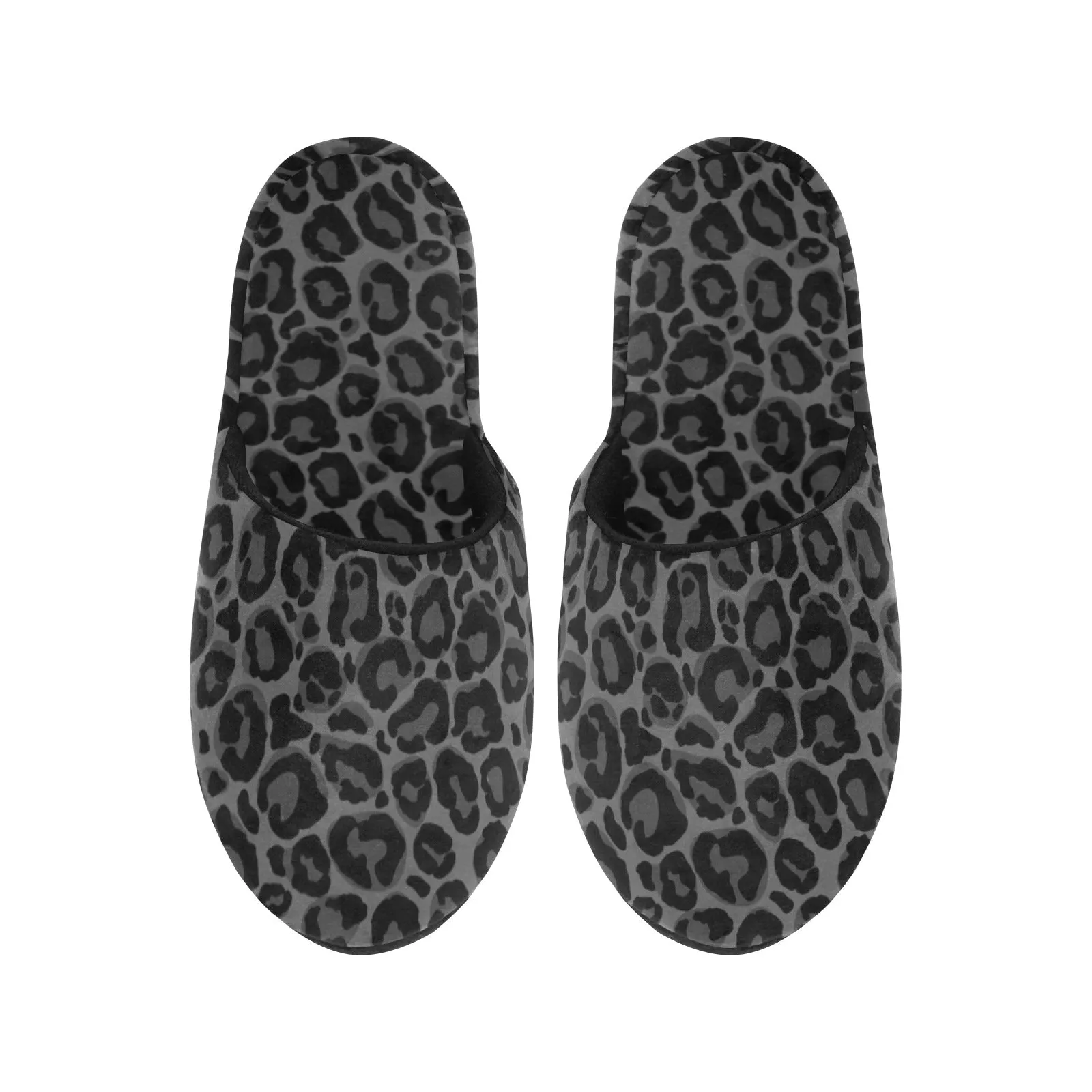 Black Leopard Women's Slipper, Animal Print Cheetah Grey House Slide Handmade Bedroom Cozy Winter Designer Slip On Indoor Shoes Ruby Slippers Theft Charges Dropped