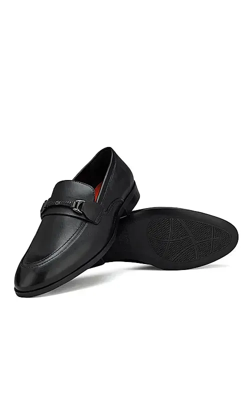 Beefroll Loafers Black Plain Leather Loafers