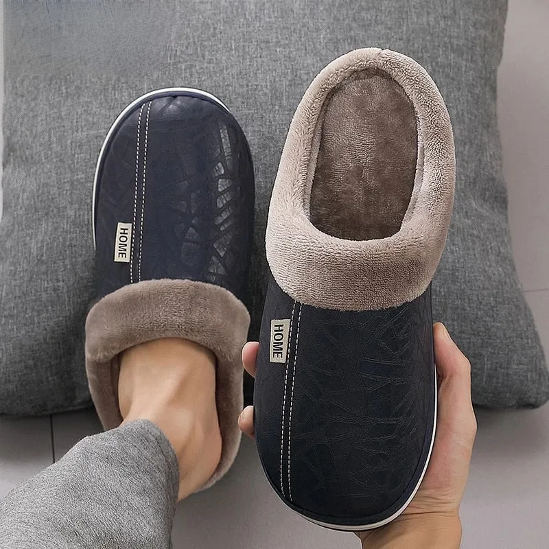 Groovywish Fur Slippers For Men Comfy Cozy Leather Home Shoes Isotomer Slippers Size Guide