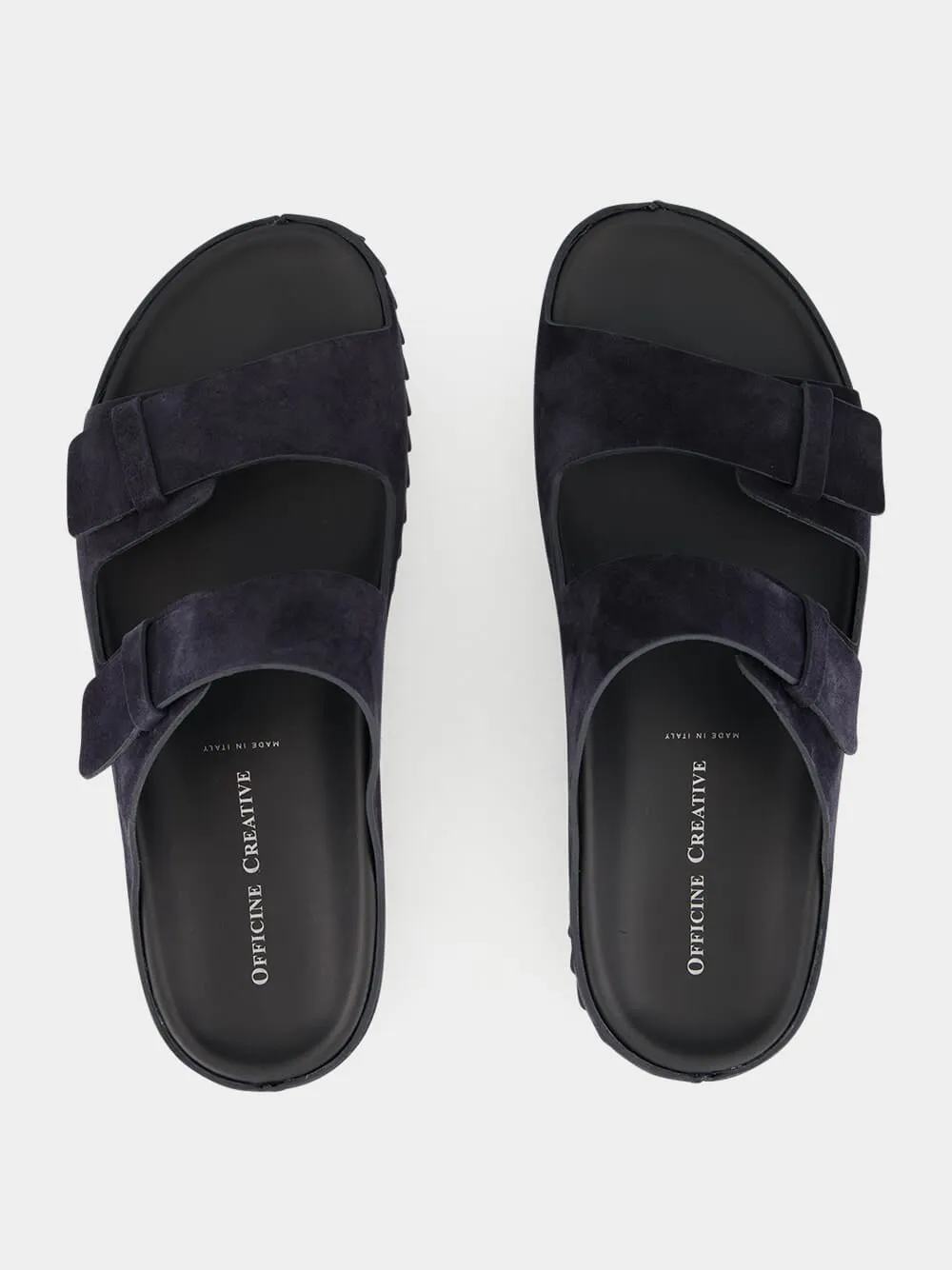 South Coast Sandals Resort Blue Agor 010 Suede Slide Sandals