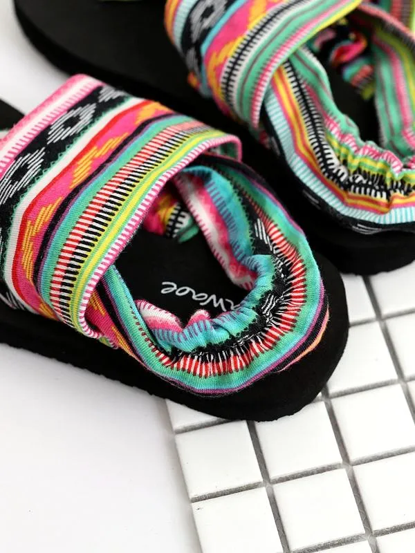 Scented Flip Flops Bohemian Wrapped Flip-Flops Women Slippers Flat-bottomed Fashion Wear Non-slip Beach Shoes