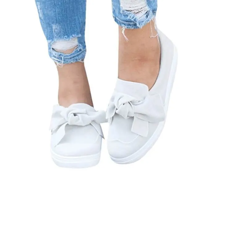 Bow Casual Loafer Slip on Flat Comfy Loafers