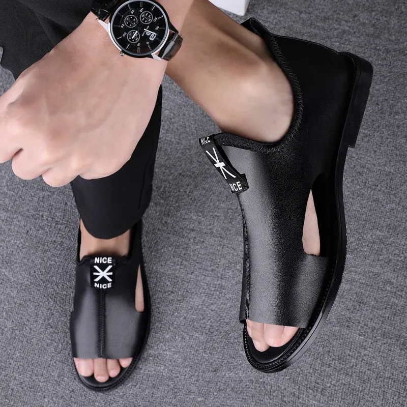 2 Inch Heel Sandals Brand New Summer Men Sandals Leisure Beach Men Shoes High Quality Genuine Leather Sandals Fashion Men's Sandals