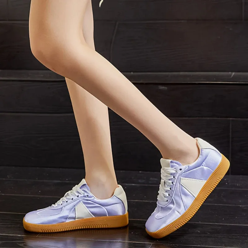 Loafers Work MQTIME  -  Women Sneakers Women Split Leather Lace-Up Square Head Platform Shoes Lady Soft Flats Casual Shoes Loafers Women Luxury Shoes