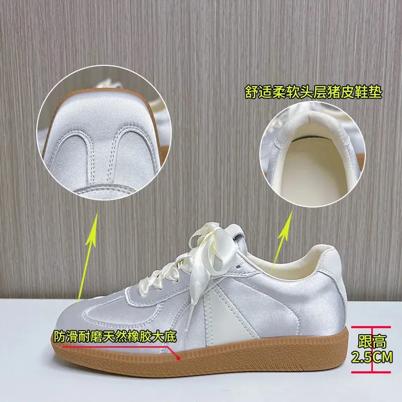 MQTIME  -  Women Sneakers Women Split Leather Lace-Up Square Head Platform Shoes Lady Soft Flats Casual Shoes Loafers Women Luxury Shoes Light Brown Penny Loafers