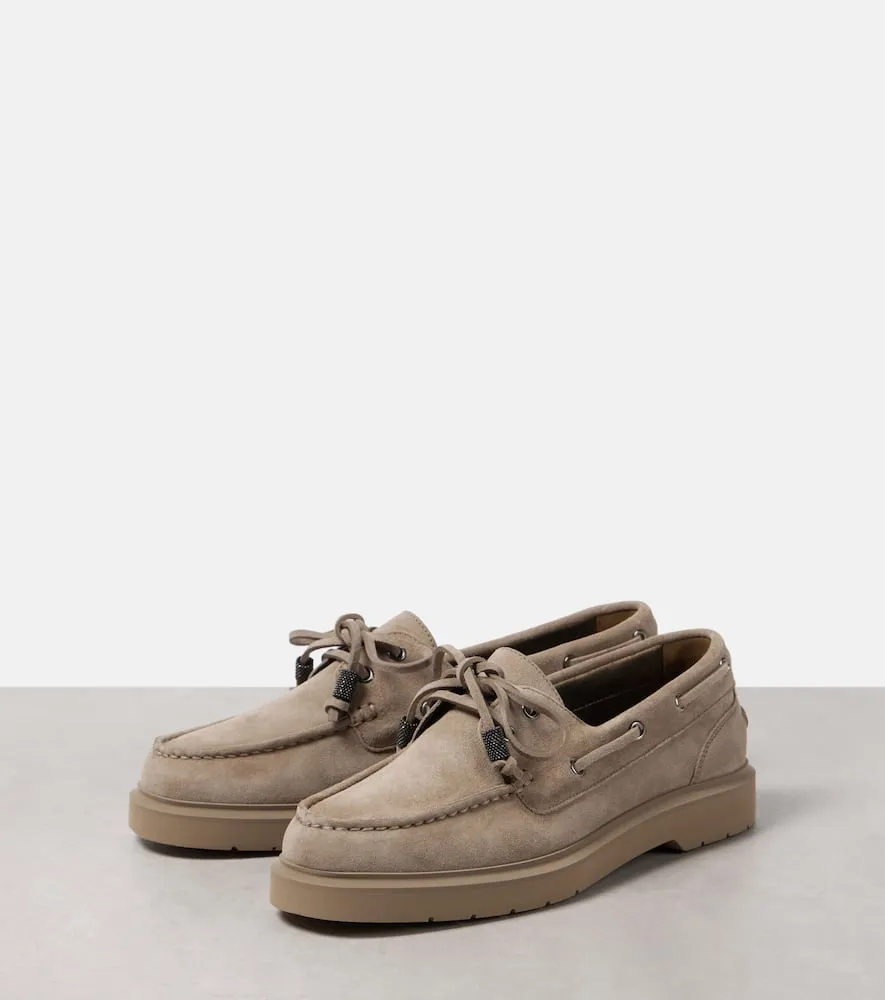 Brunello Cucinelli Monili suede boat shoes Loafers Wexford