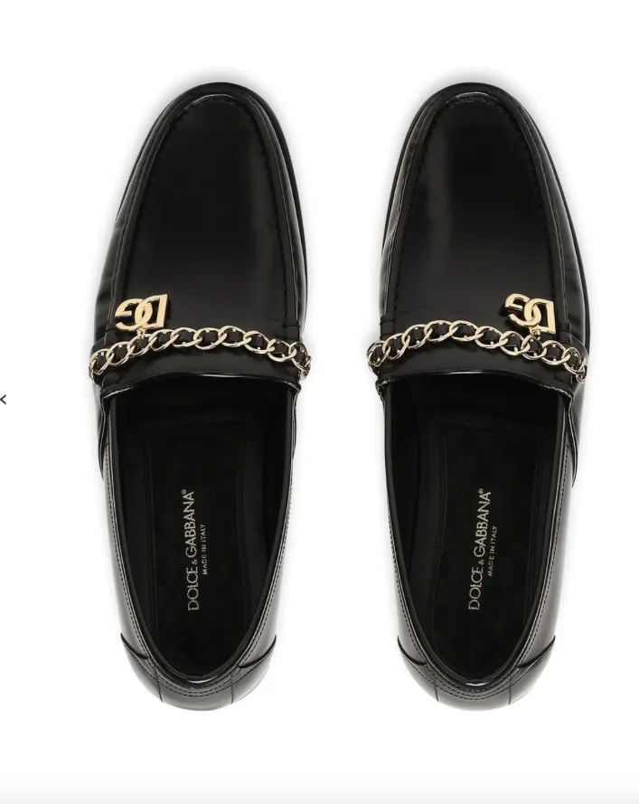 Loafers Price Dolce & Gabbana chain-trim leather loafers