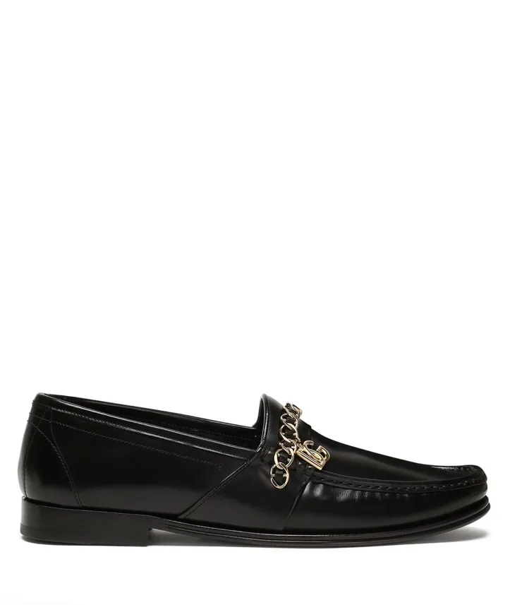 Adrian Stitch Ambassador Leather Loafers Dolce & Gabbana chain-trim leather loafers