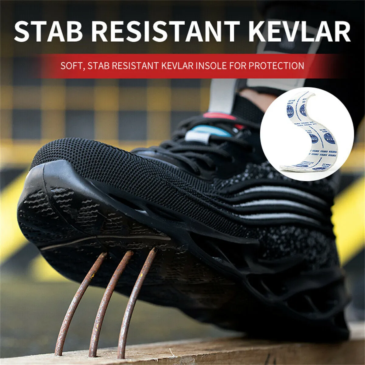 Breathable Working Shoes Anti Smash Anti Pierce Safety Shoes Steel Toes Sneakers Work Boots For Heel Pain