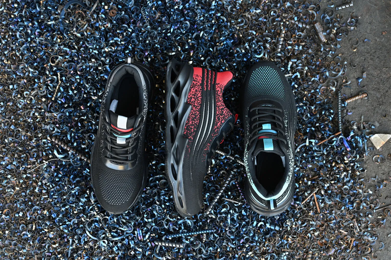 Breathable Working Shoes Anti Smash Anti Pierce Safety Shoes Steel Toes Sneakers Work Boots With Kiltie