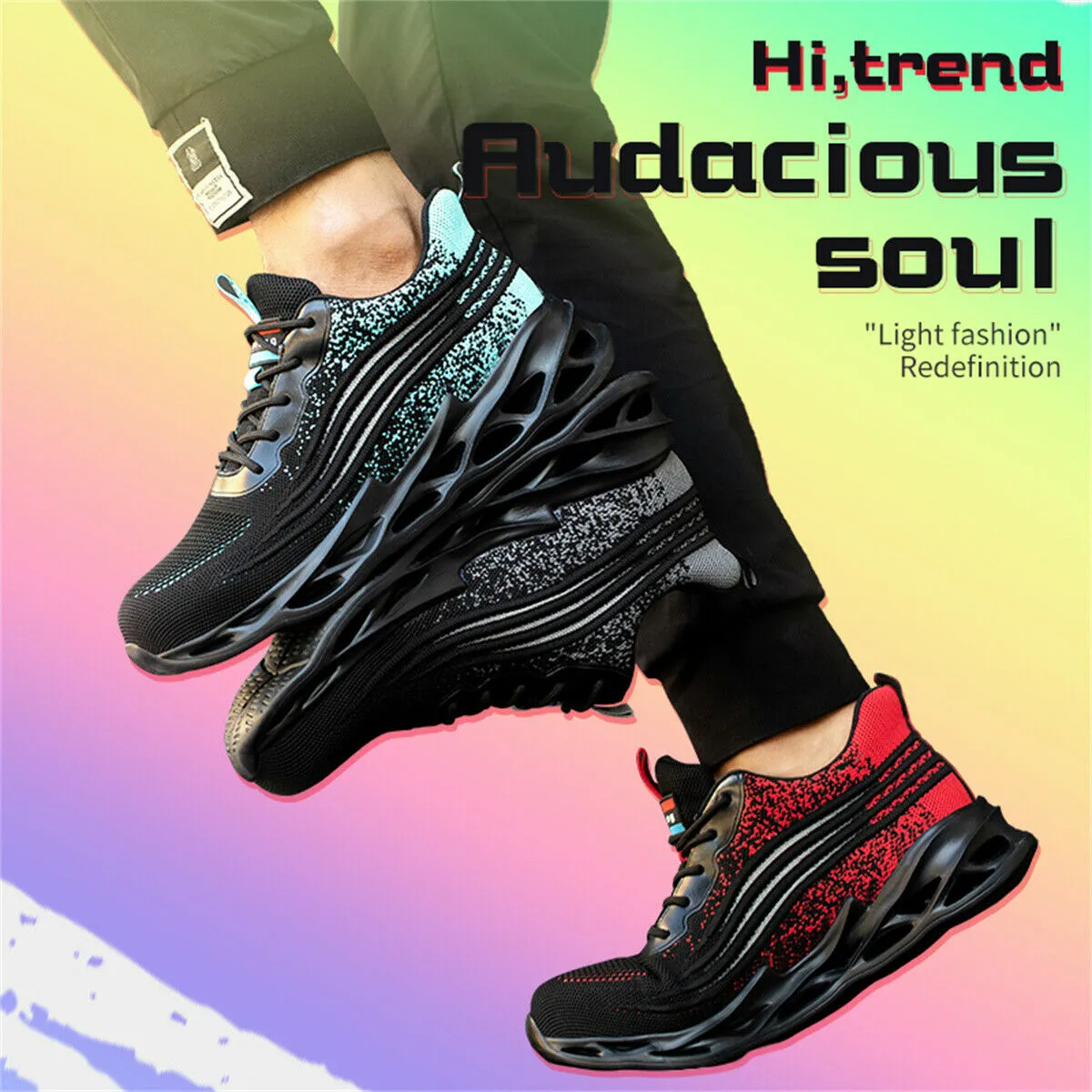 Breathable Working Shoes Anti Smash Anti Pierce Safety Shoes Steel Toes Sneakers Best Work Boots For Standing On Ladders