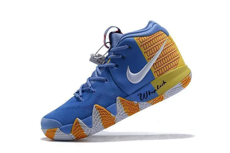 Nike Kyrie 4 Blue Yellow White  Men Basketball Shoes !!! CYBER MONDAY SALE !!! Asics Shoe Finder