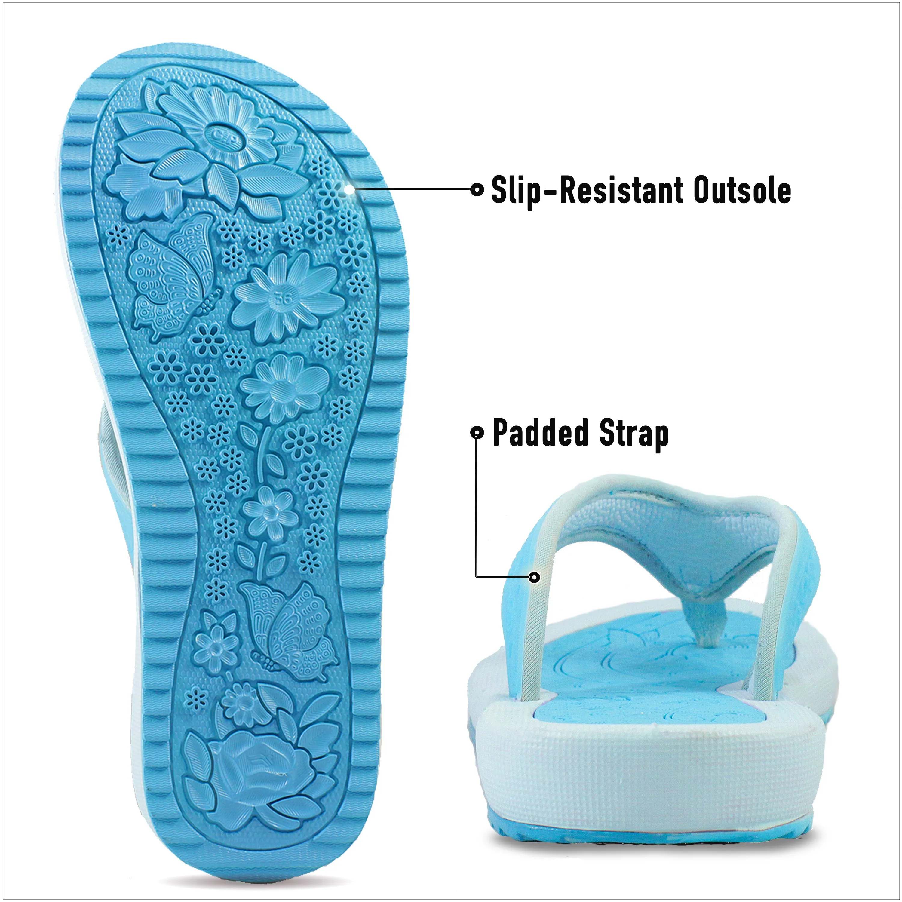 Breeze: 8521 Blue Flip Flops For Sauna