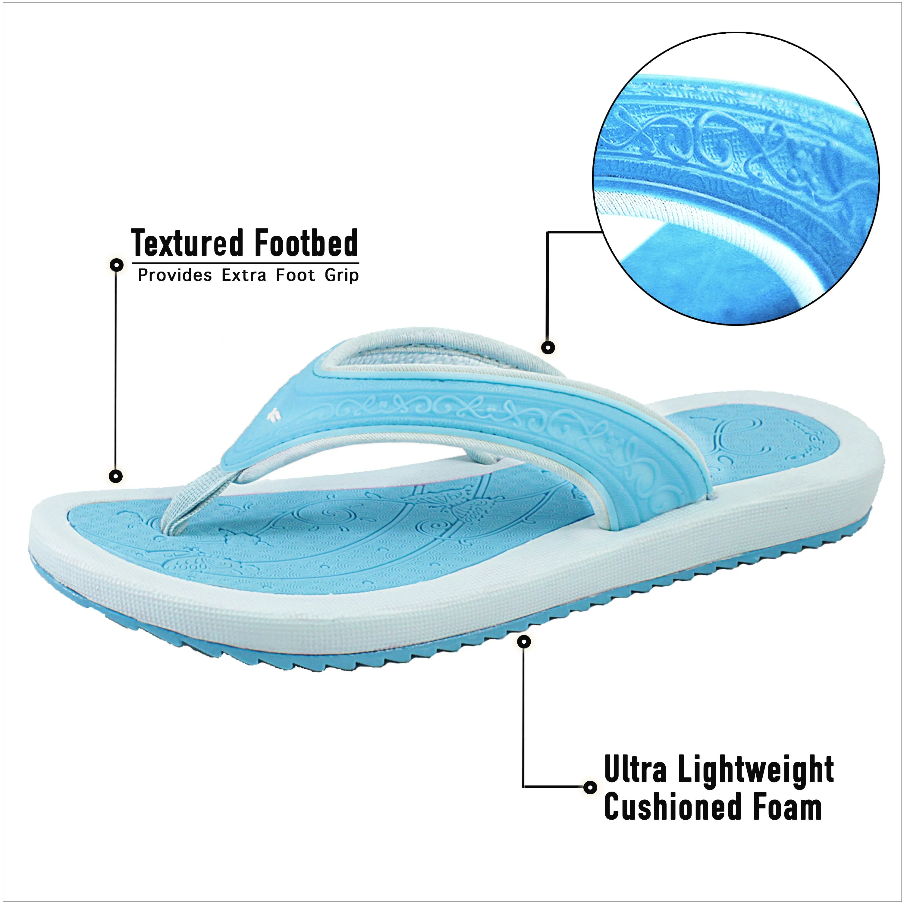 Breeze: 8521 Blue Flip Flops Size 14 Wide