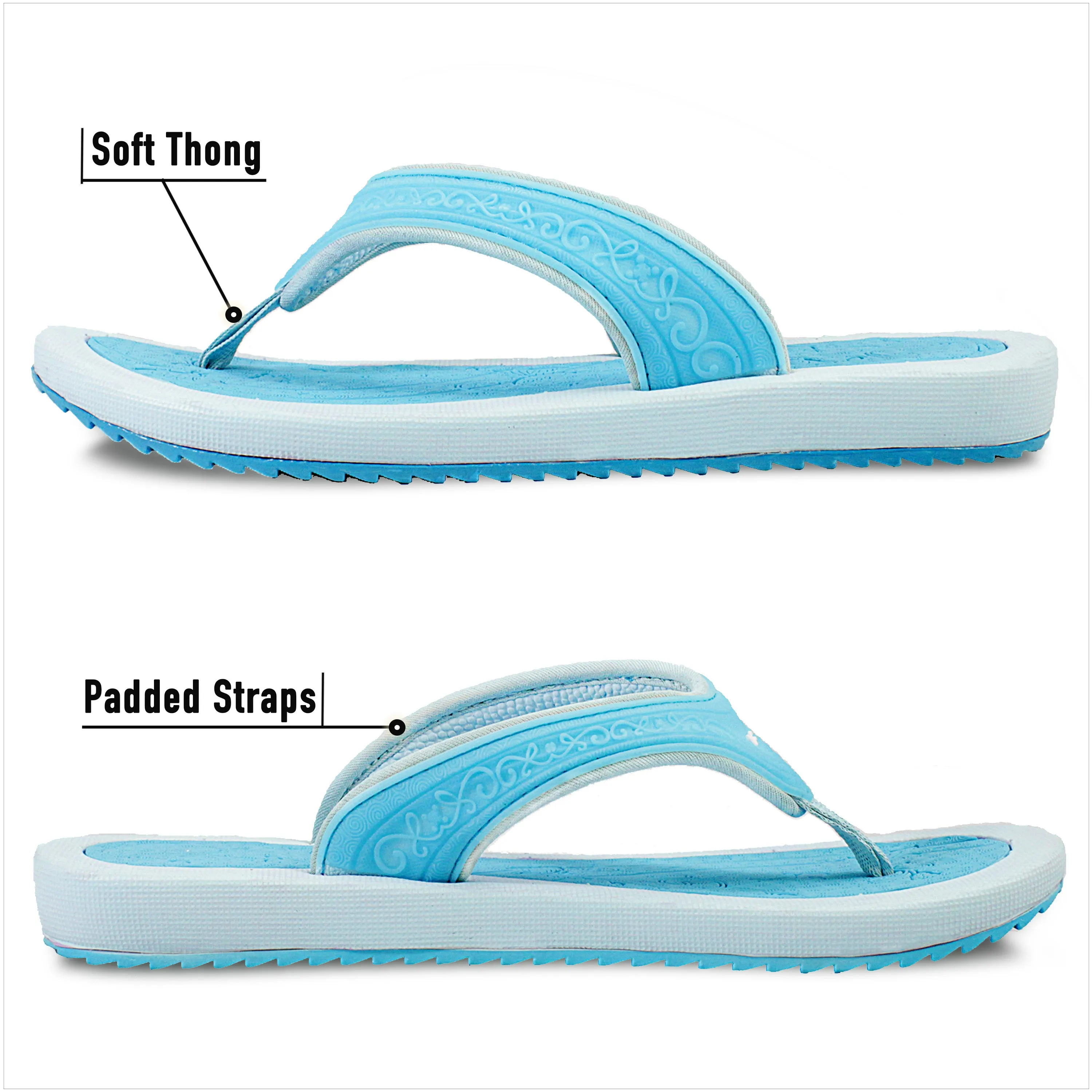 Soft Comfort Footbed Flip Flops Breeze: 8521 Blue