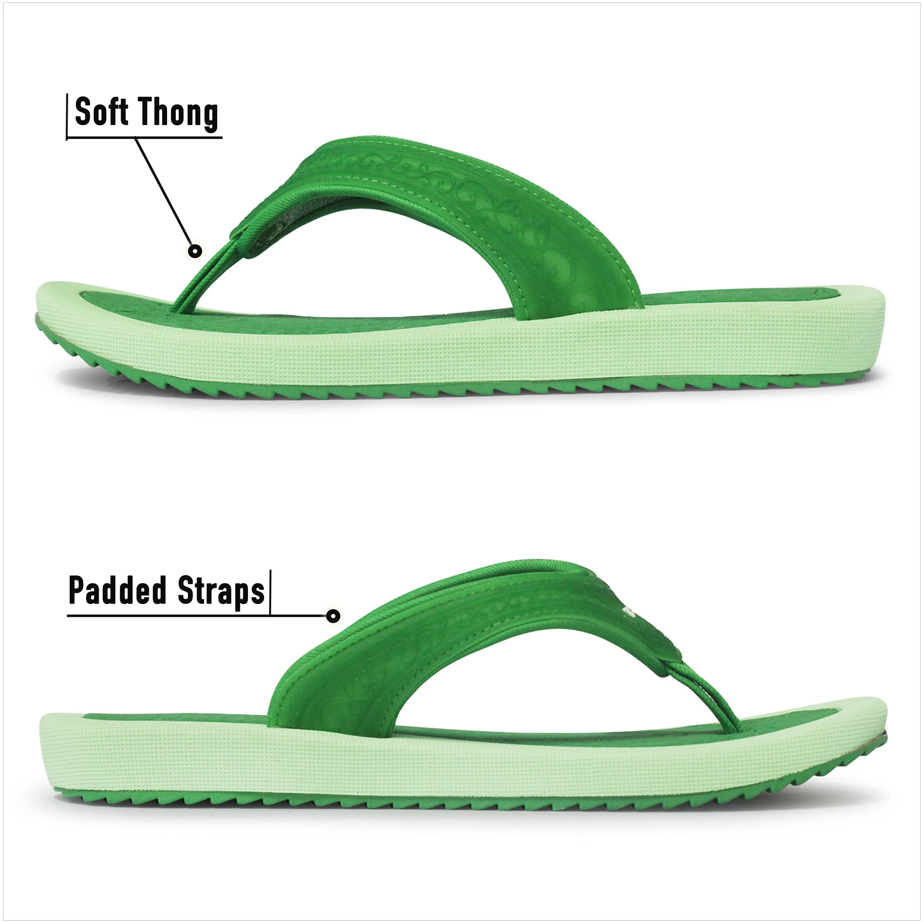 Flip Flops With Bows Breeze: 8521 Green