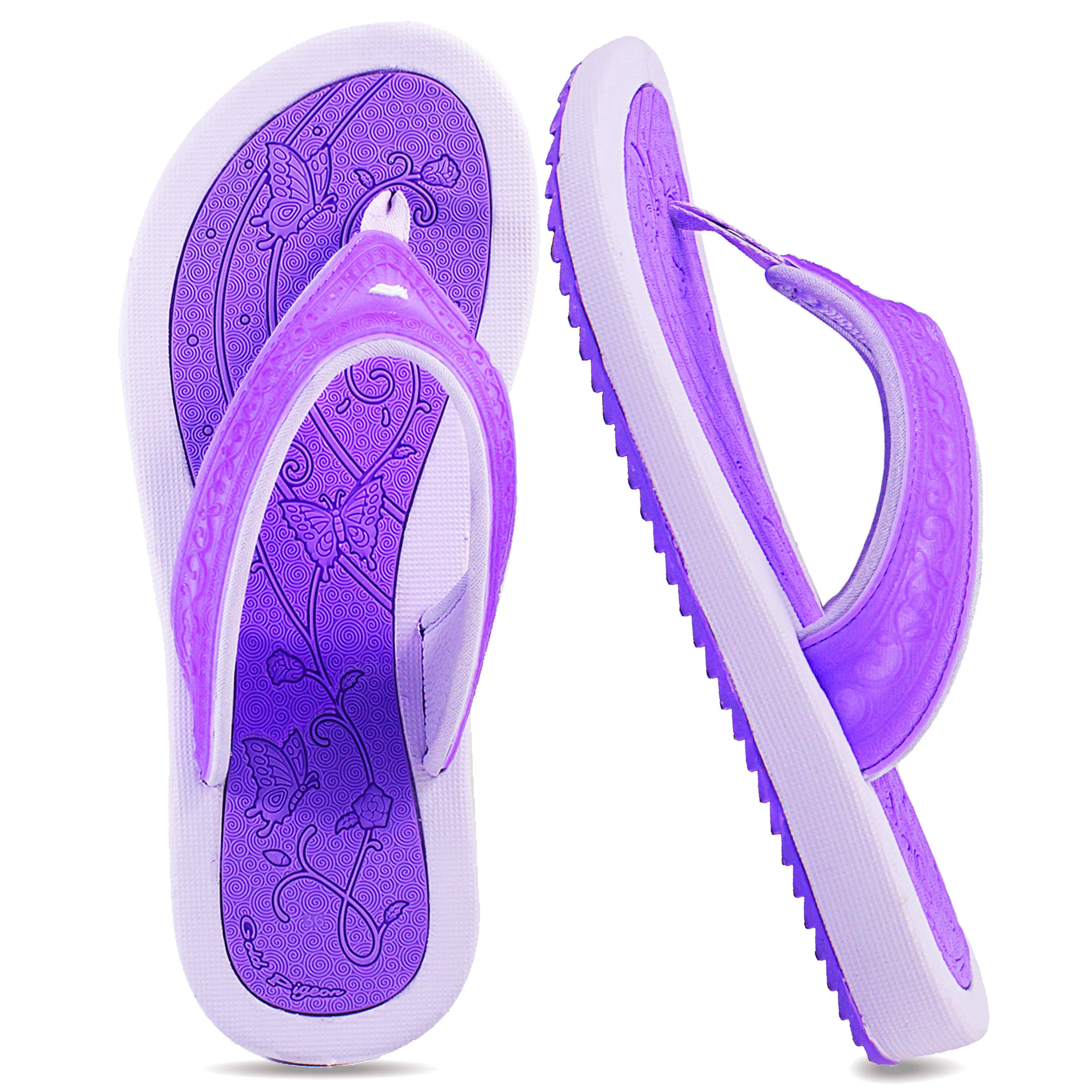 Breeze: 8521 Purple Orthopedic Flip Flops For Flat Feet
