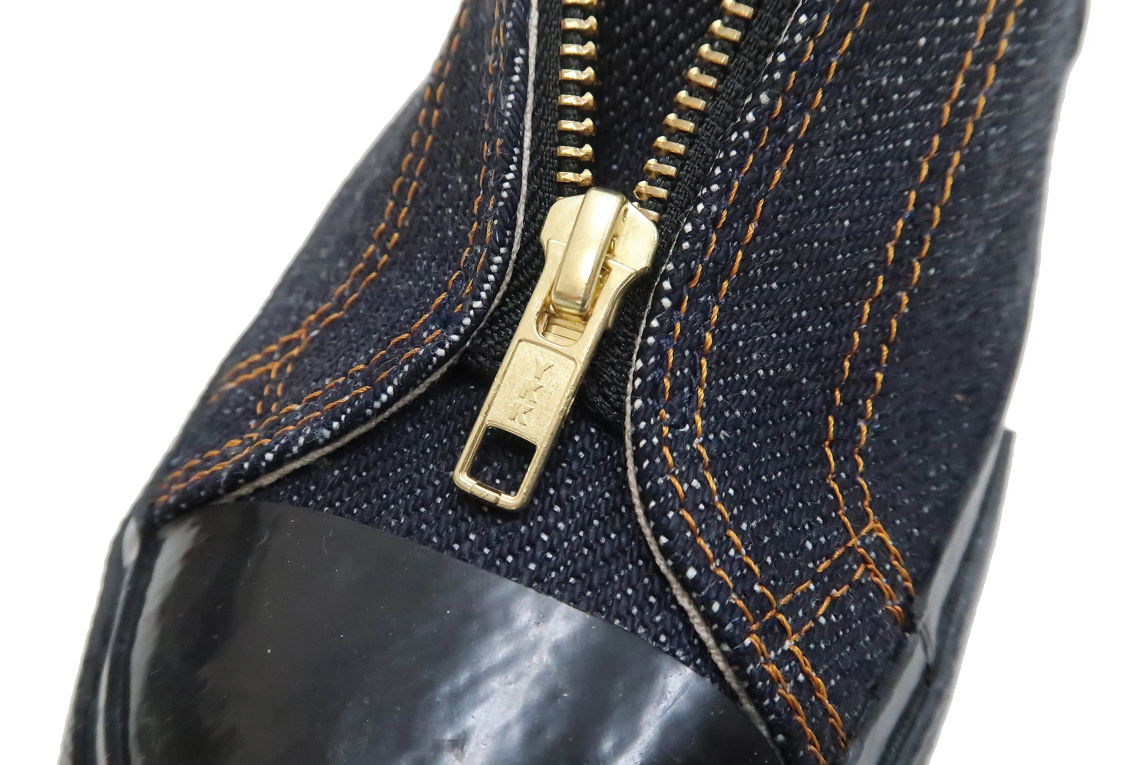 Elegant Sneakers Kojima Genes Denim Sneakers Men's Laceless Front Zip Low Top 25oz Jean Shoes RNB-8007 rnb8007