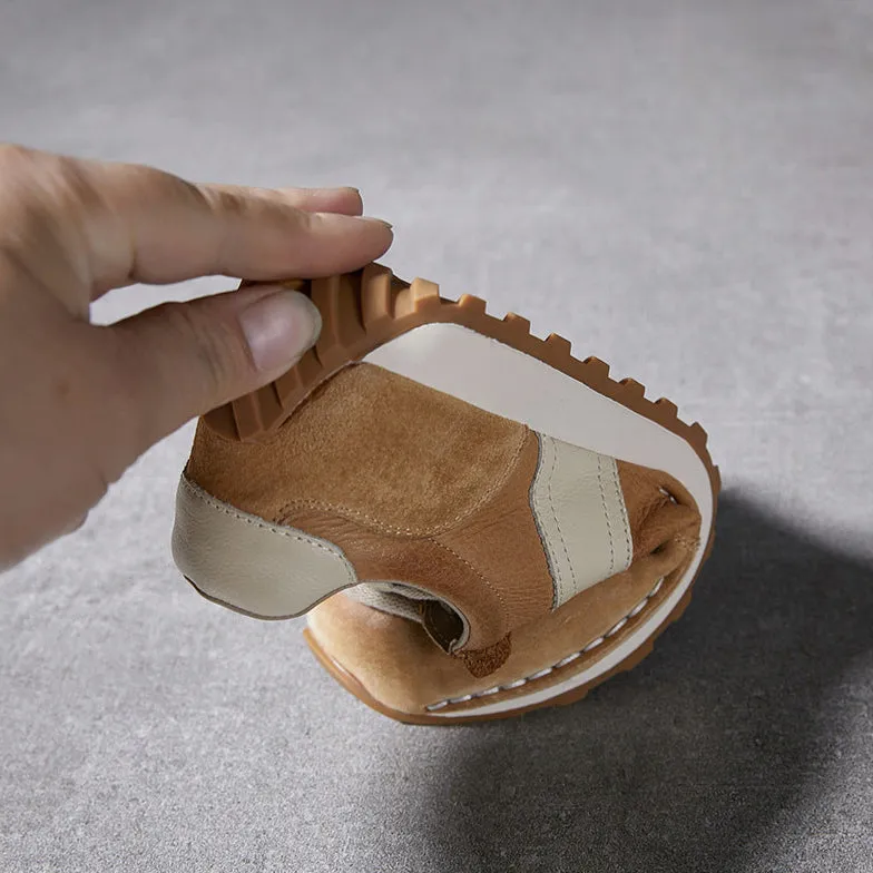 J Balvin Sneakers Women's Leather Patchwork Sneakers Comfortable Soles Suede Causal Sport Shoes