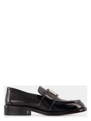 BRUSHED LEATHER LOAFERS Turnlock Loafers