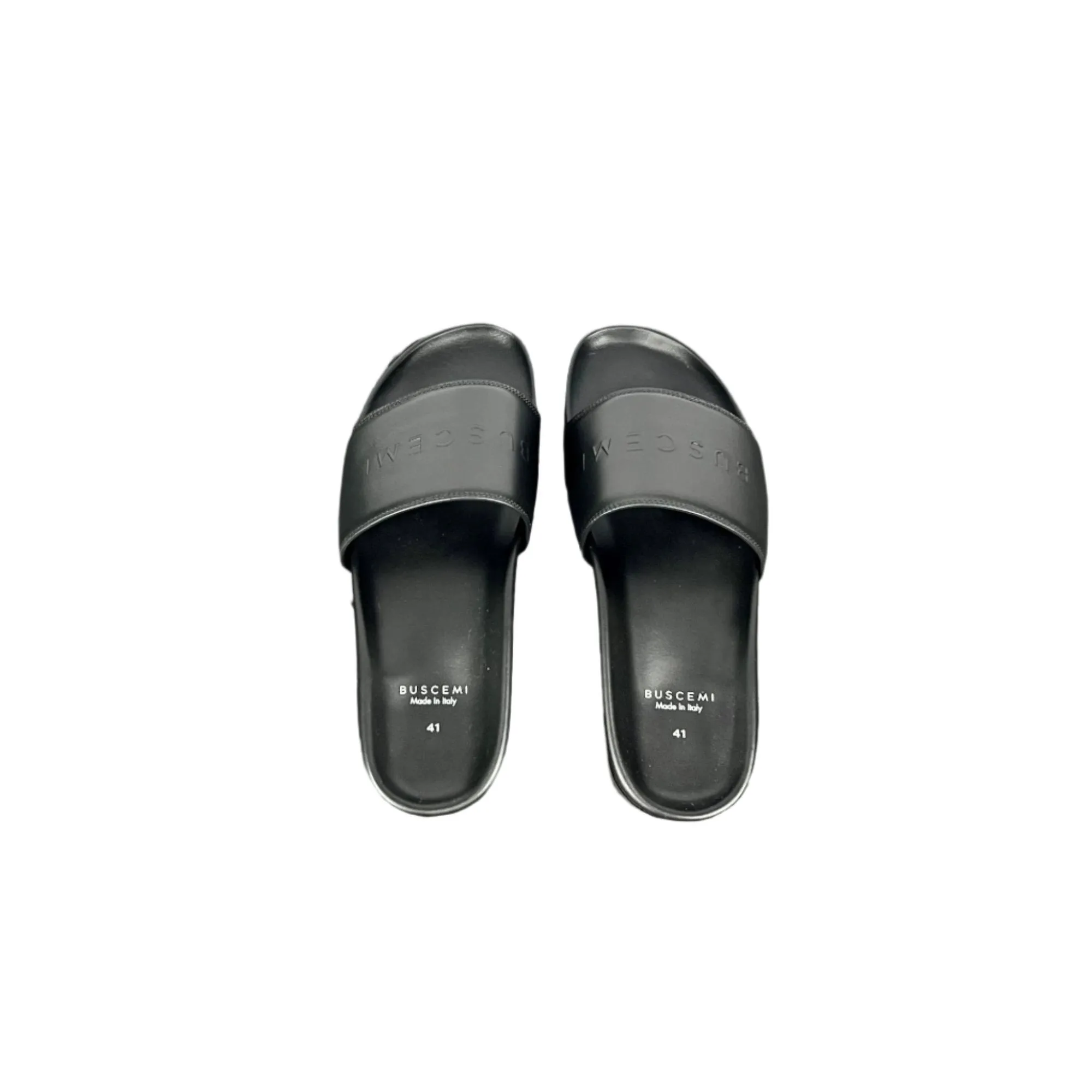 Buscemi Slide Sport Black Leather Sandals Southern Polished Sandals