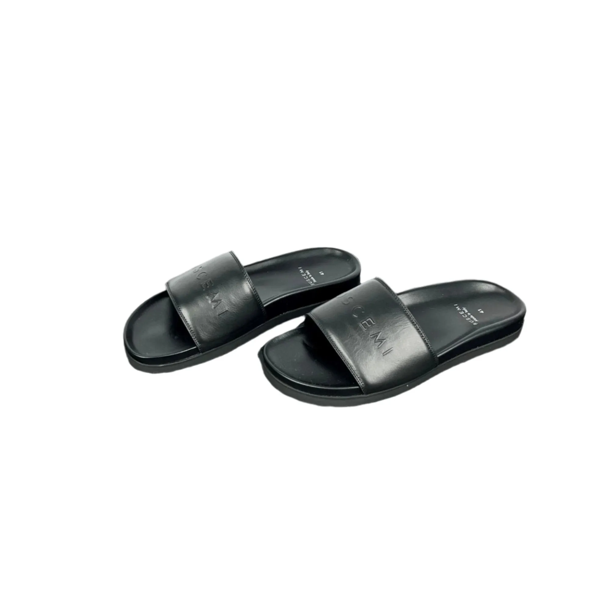 Buscemi Slide Sport Black Leather Sandals Sandals Thongs
