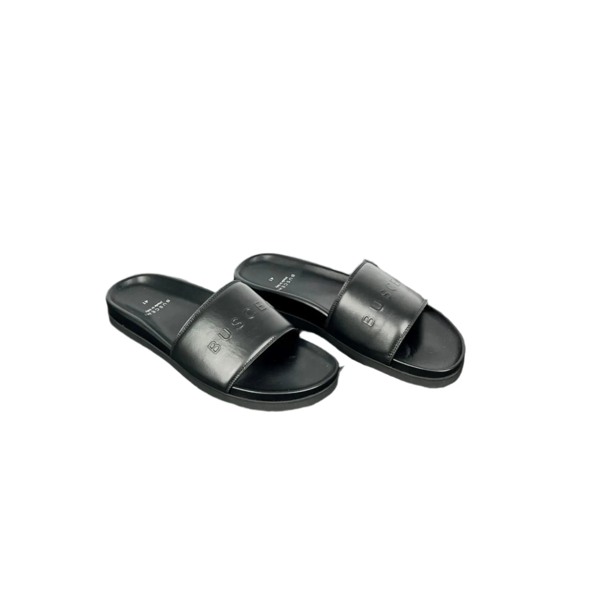 Water Friendly Sandals Buscemi Slide Sport Black Leather Sandals