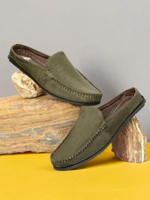 Buxton Clogs & Sandals For Men Green Color Toe Covered Sandals