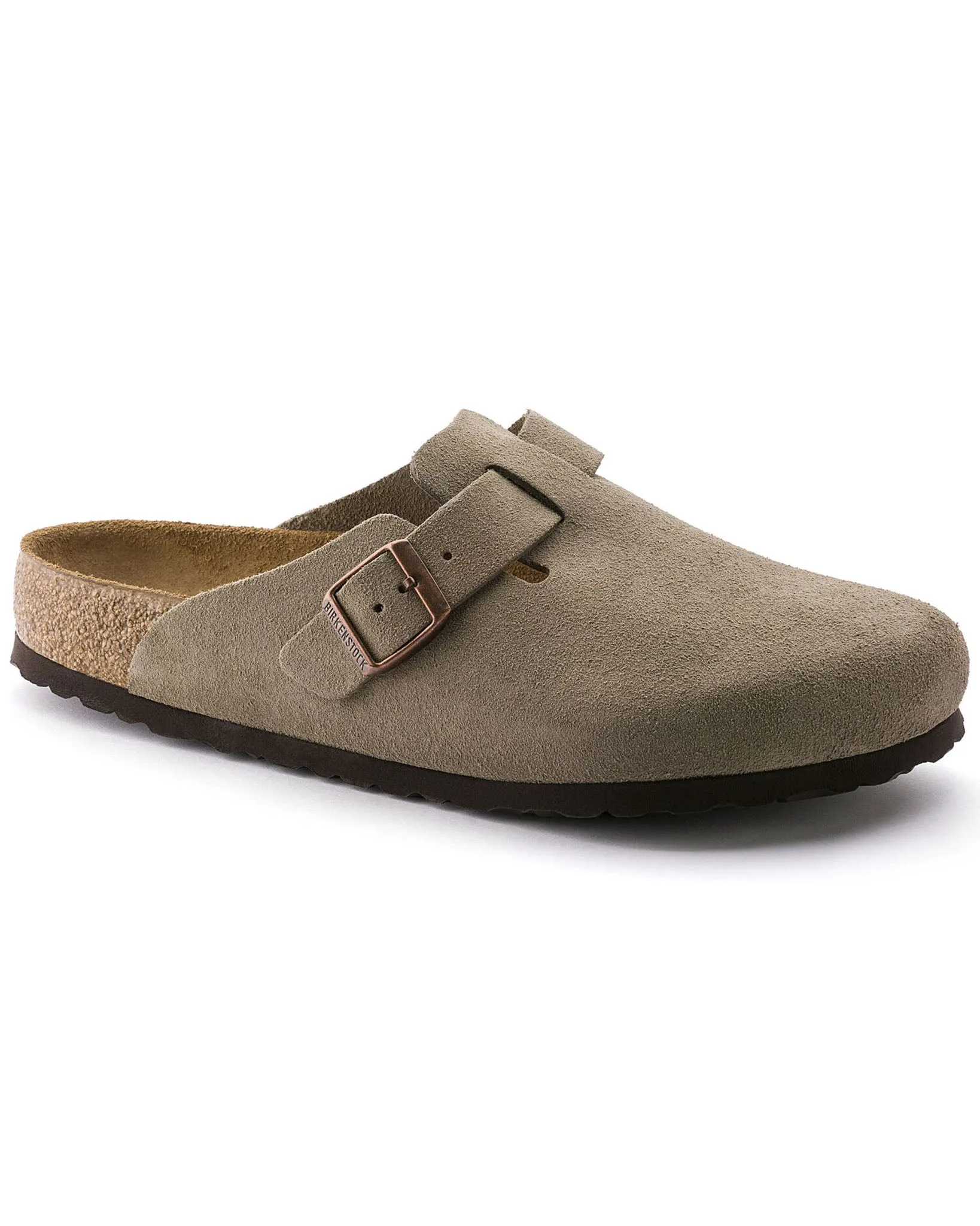Shoe Carnival Slip Ons Boston Soft Footbed Taupe Suede Leather Clogs