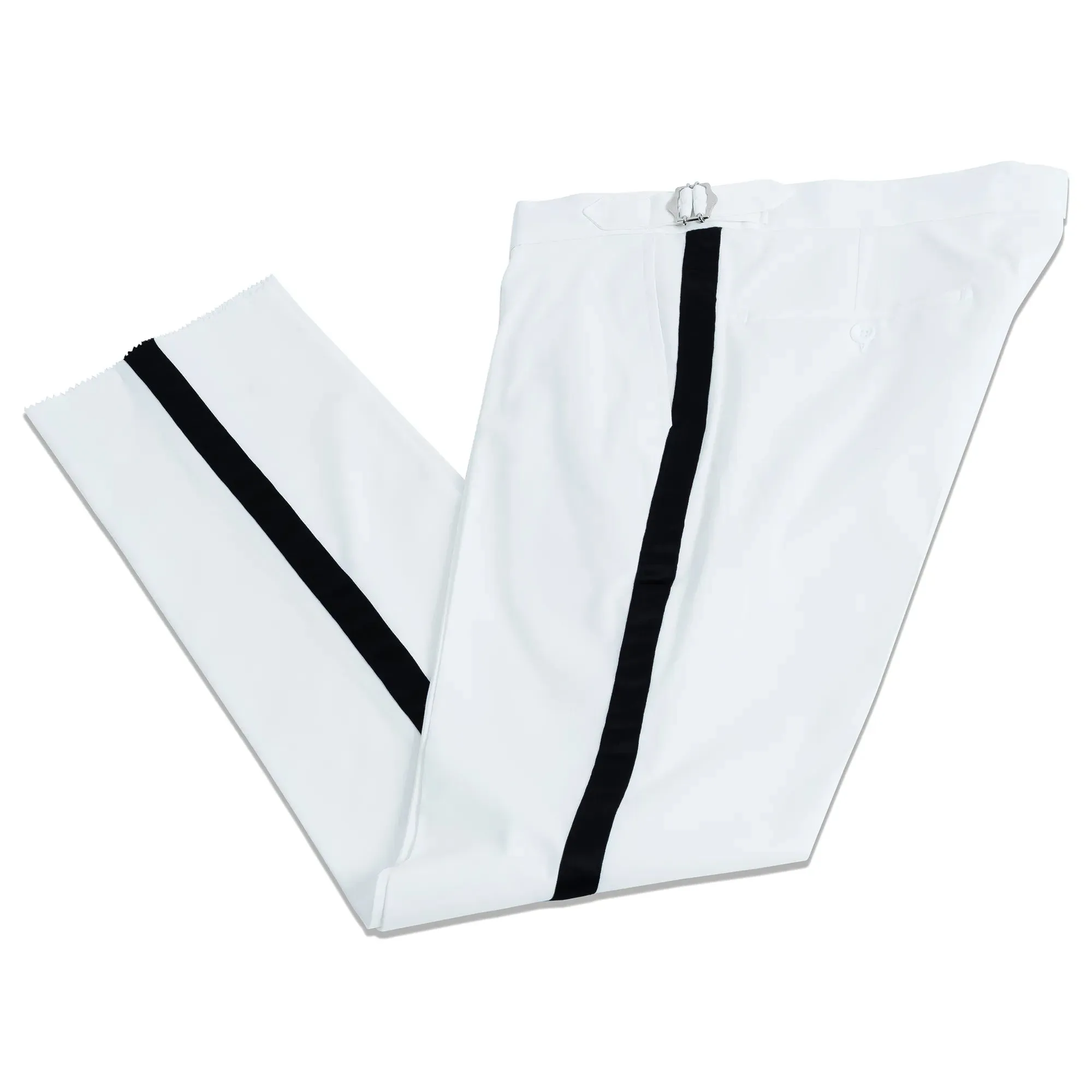 Flat Shoe Organizer Carlo | White and Black Satin 2-Piece Tailored-Fit Tuxedo