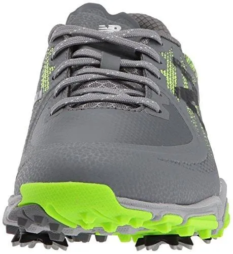 New Balance Men's Minimus Tour Waterproof Spiked Comfort Golf Shoe, Dark Grey/Green, 14 2E 2E US Blue And Gold New Balance
