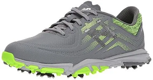 New Balance Men's Minimus Tour Waterproof Spiked Comfort Golf Shoe, Dark Grey/Green, 14 2E 2E US New Balance Sneakers Purple