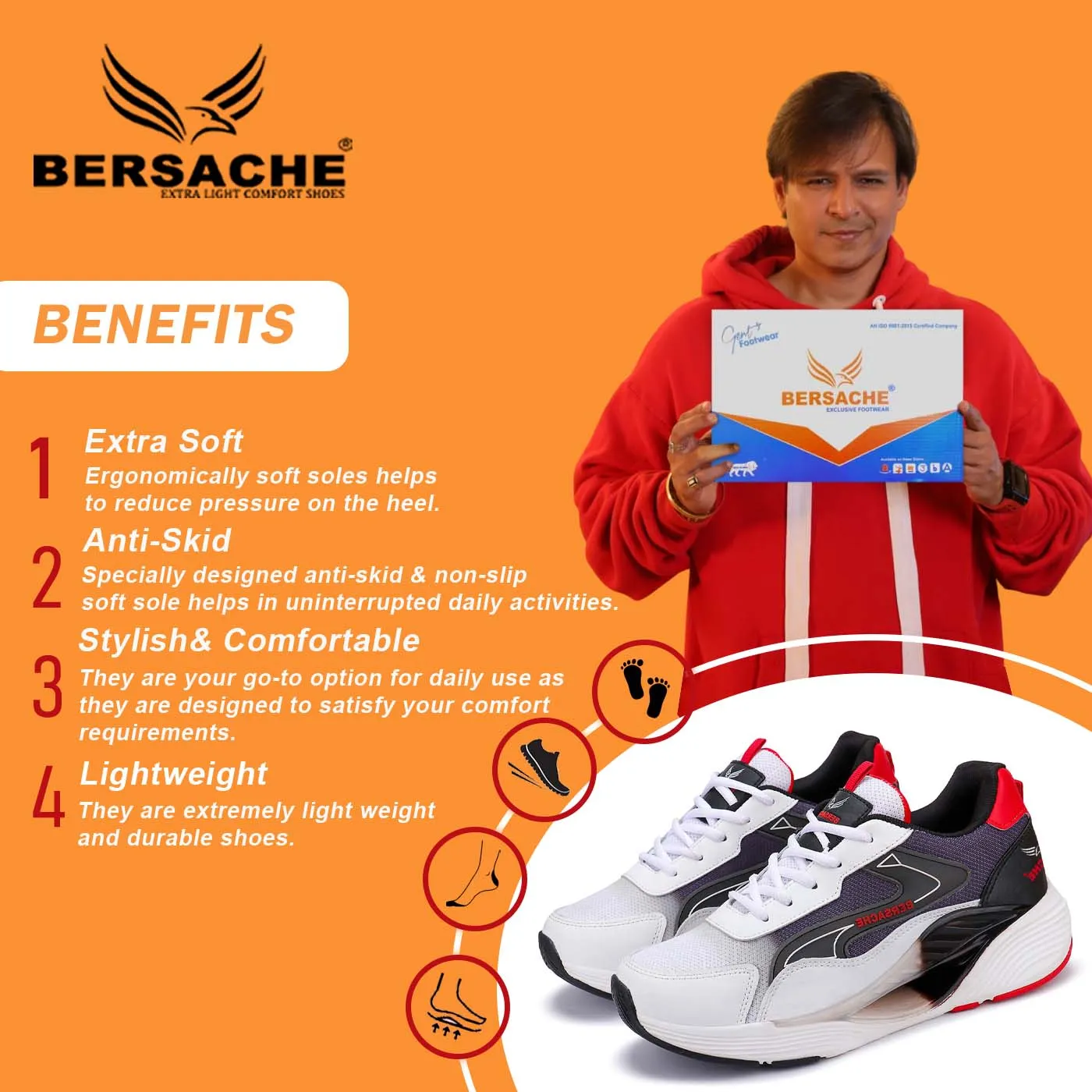 Macy's House Slippers Bersache Lightweight Sports Running Shoes For Men Red-9070