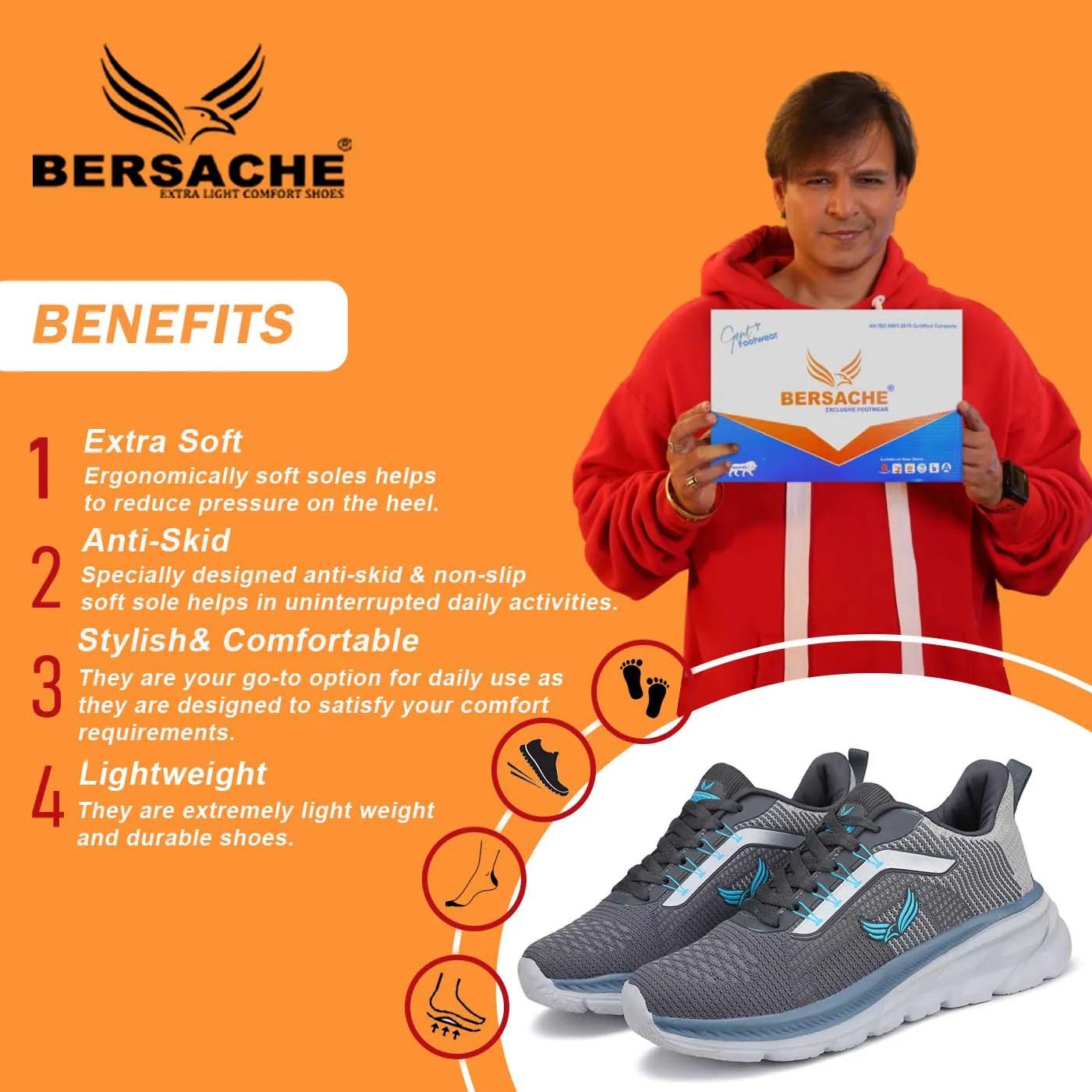 Bersache premium Sports ,Gym, tranding Stylish Running shoes for men -8012 (Grey) Toga Slides