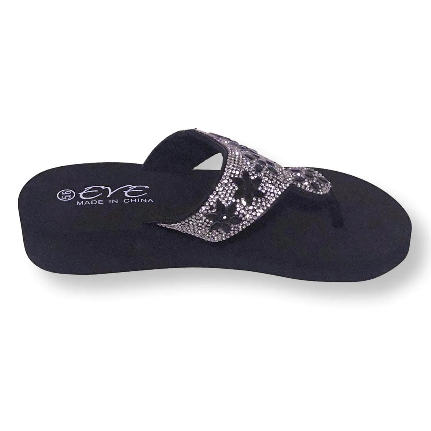 Fanning Flip Flops Size 9 Womens Sandals Rhinestone Flip Flops Shoes For Women, Black/Blue/Brown, Size 5-11