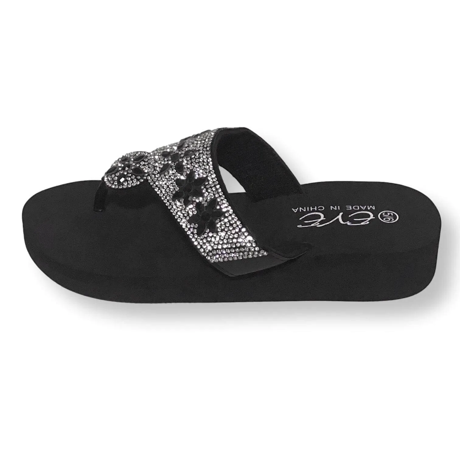 Flip Flops With Skulls Womens Sandals Rhinestone Flip Flops Shoes For Women, Black/Blue/Brown, Size 5-11