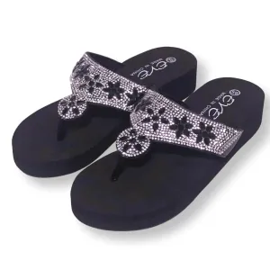 Diy Sandals From Flip Flops Womens Sandals Rhinestone Flip Flops Shoes For Women, Black/Blue/Brown, Size 5-11
