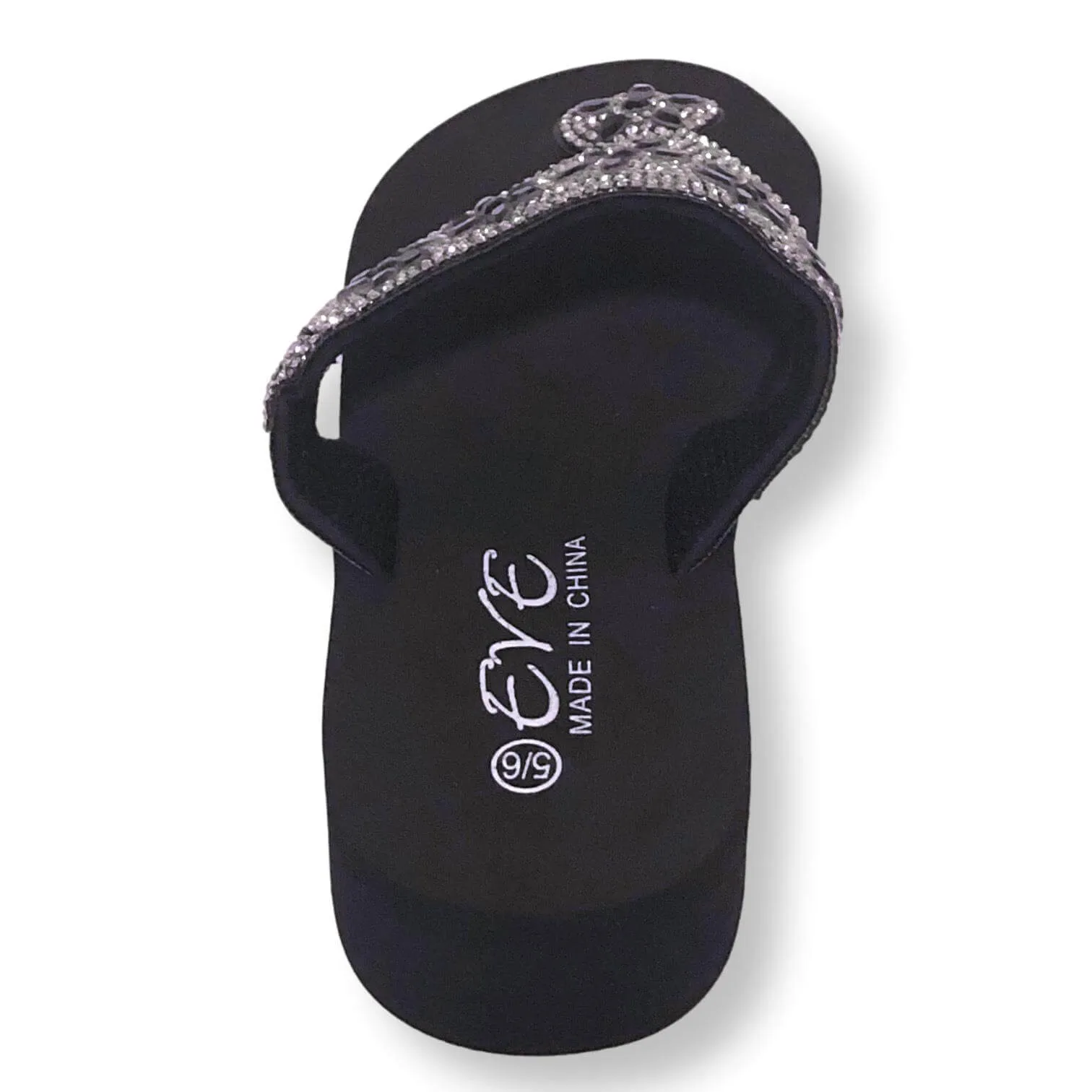 Womens Sandals Rhinestone Flip Flops Shoes For Women, Black/Blue/Brown, Size 5-11 Flip Flops 3d Print