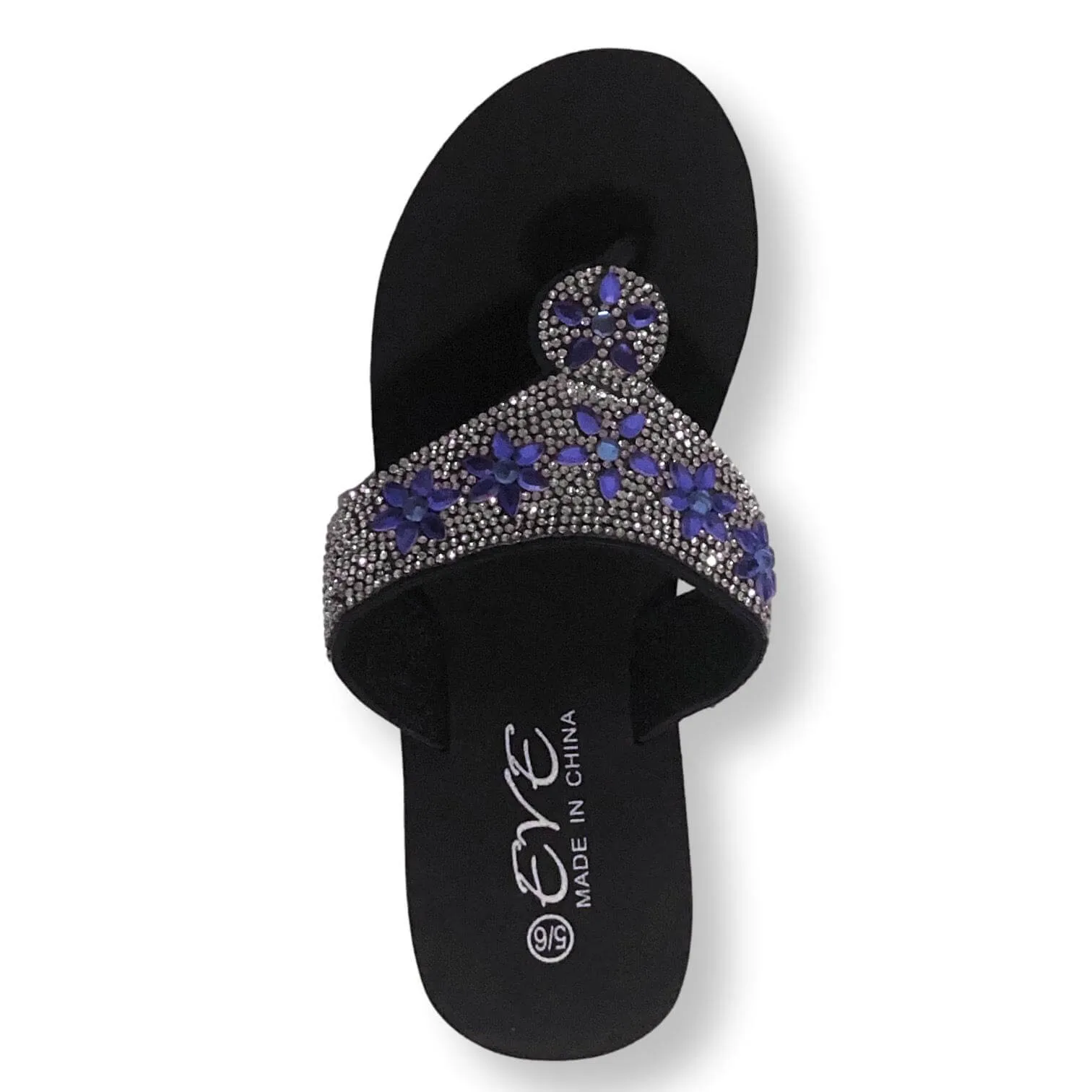 Womens Sandals Rhinestone Flip Flops Shoes For Women, Black/Blue/Brown, Size 5-11 Phillies Flip Flops