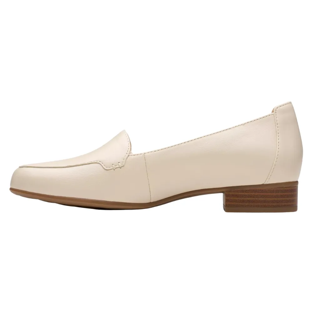 Clarks Krystine Lily Cream Leather Loafer (Women's) Loafers For Wide Feet