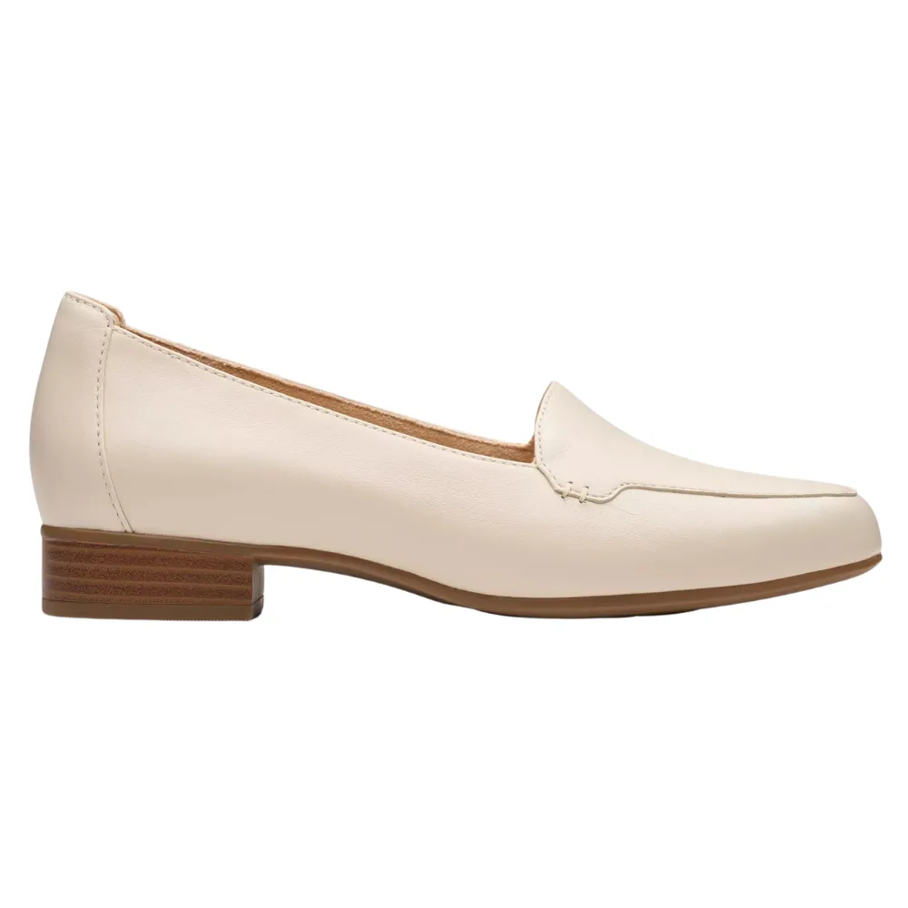 Clarks Krystine Lily Cream Leather Loafer (Women's) Bougeotte Loafers