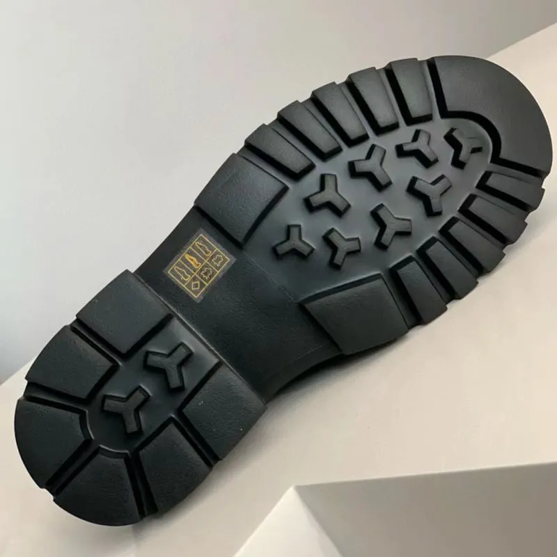 Chunky Slip on Loafers Women Genuine Leather Platform Shoes Round Toe Handmade Shoes Loafers And Mules