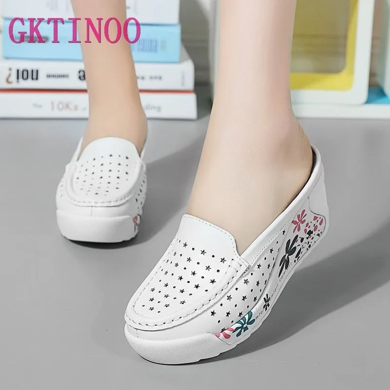 Flip Flops Slippers GKTINOO Summer Woman Shoes Platform Slippers Wedges Flip Flops Women High Heel Slippers For Women Casual Sandals Female Shoes