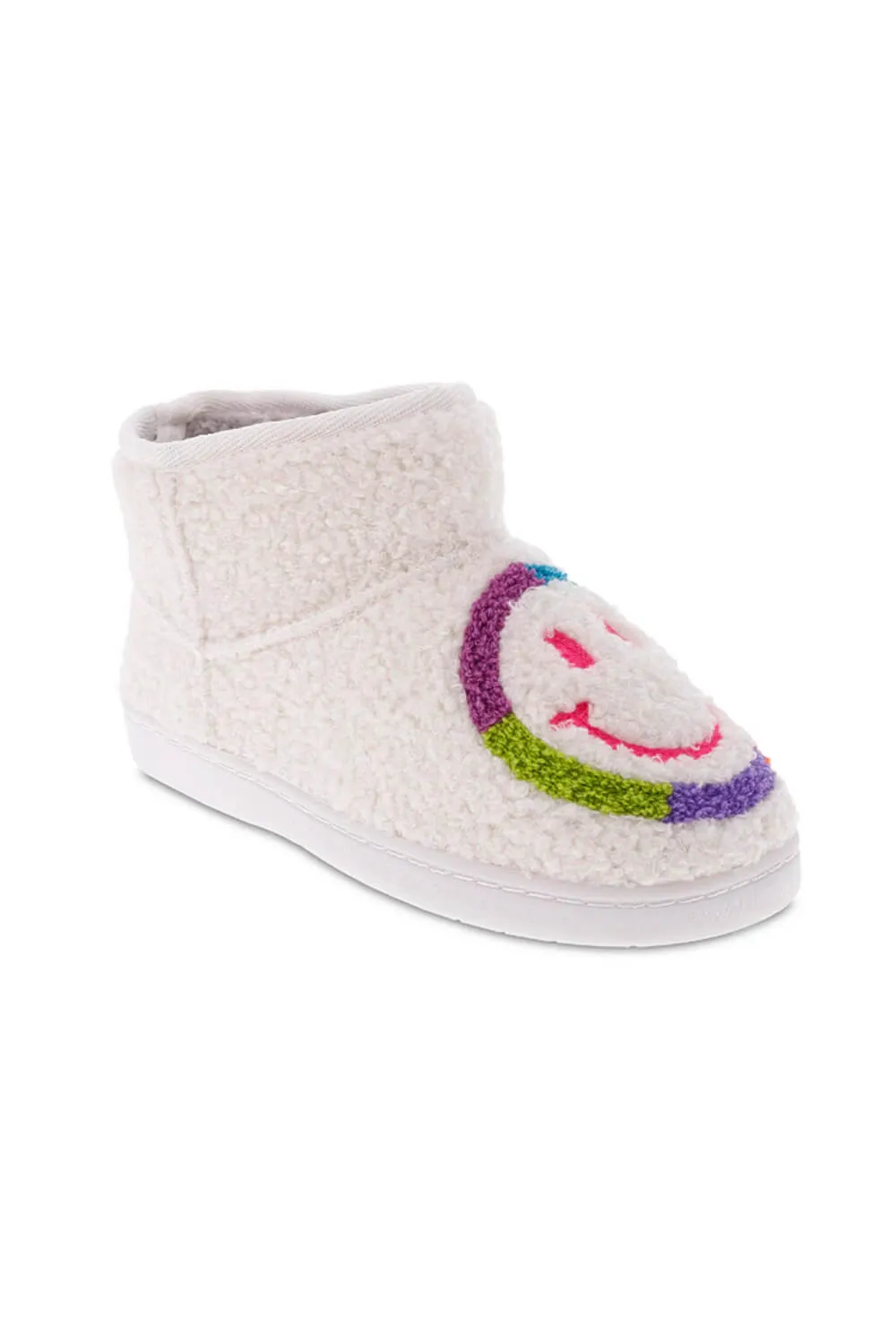 MIA Smiley Face Slipper Booties for Women in Rainbow | GS1412404-MULTI Soled Slippers
