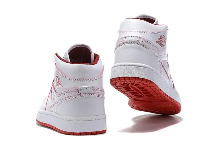 Nike Air Jordan 1 Mid SE 'White Gym Red' Sneaker Shoes Sale Men Size 7-12 Asics Shoes Safety