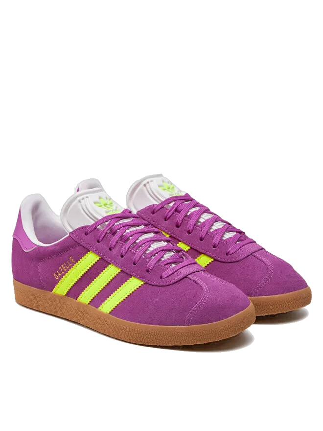 Adidas Women's Gazelle Shoes - Purple Burst / Solar Yellow / Offwhite Adidas Denim Shoes