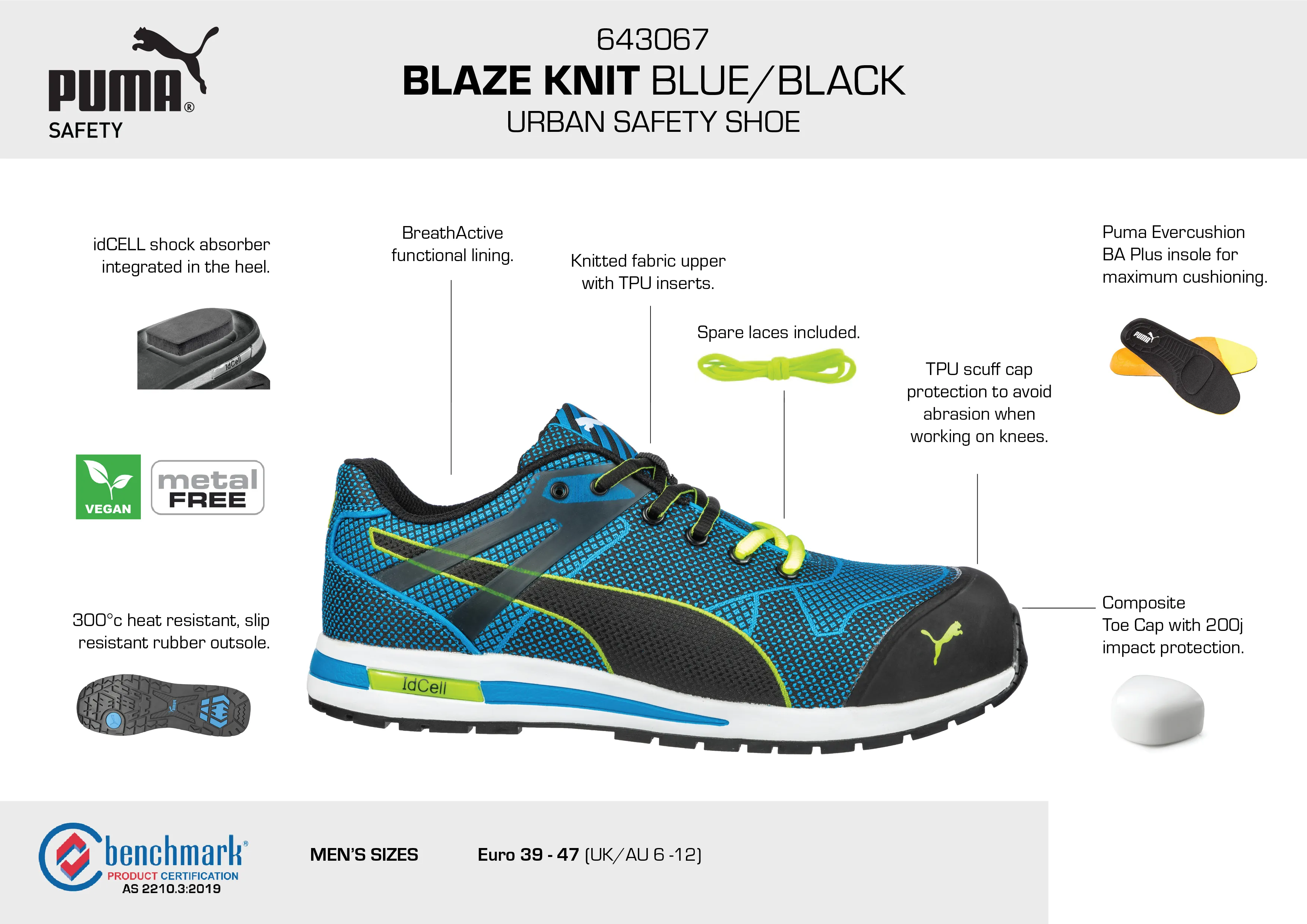 PUMA Blaze Knit Blue/Black (PUM643067) Asics Shoes For Long Run