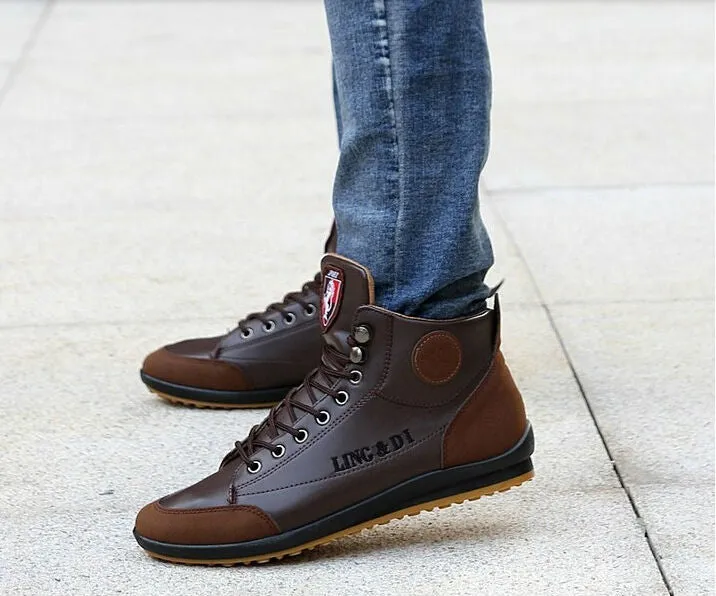 Men's Autumn & Winter Leather Boots Flat Gladiator Shoes